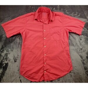 Peter Millar Seaside Collection Button Shirt M Pink Silk Blend Short Sleeve